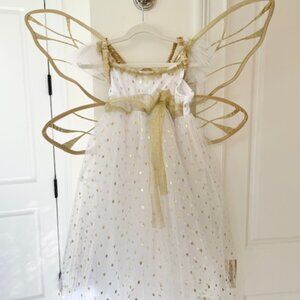 Pottery Barn Kids Sparkling Gold and White Fairy Dress